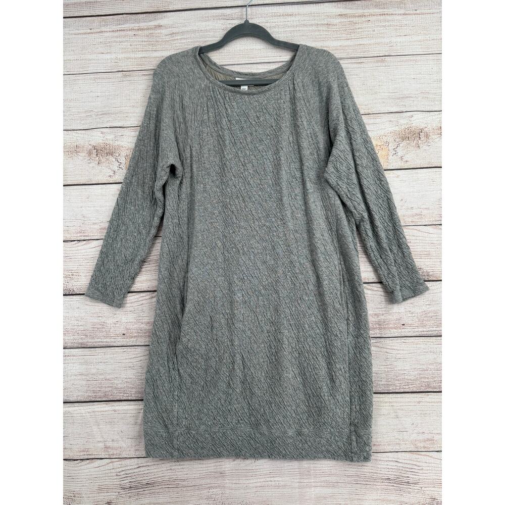 J. Jill PureJill Textured Sweatshirt Dress Womens Medium Gray 2‎ Pockets